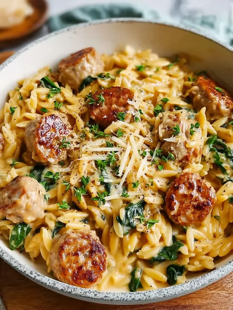 Creamy Chicken Sausage Orzo