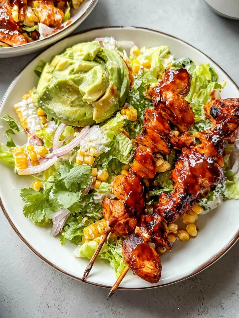 BBQ Chicken Skewer Salad