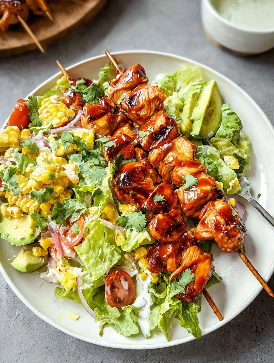 BBQ Chicken Skewer Salad