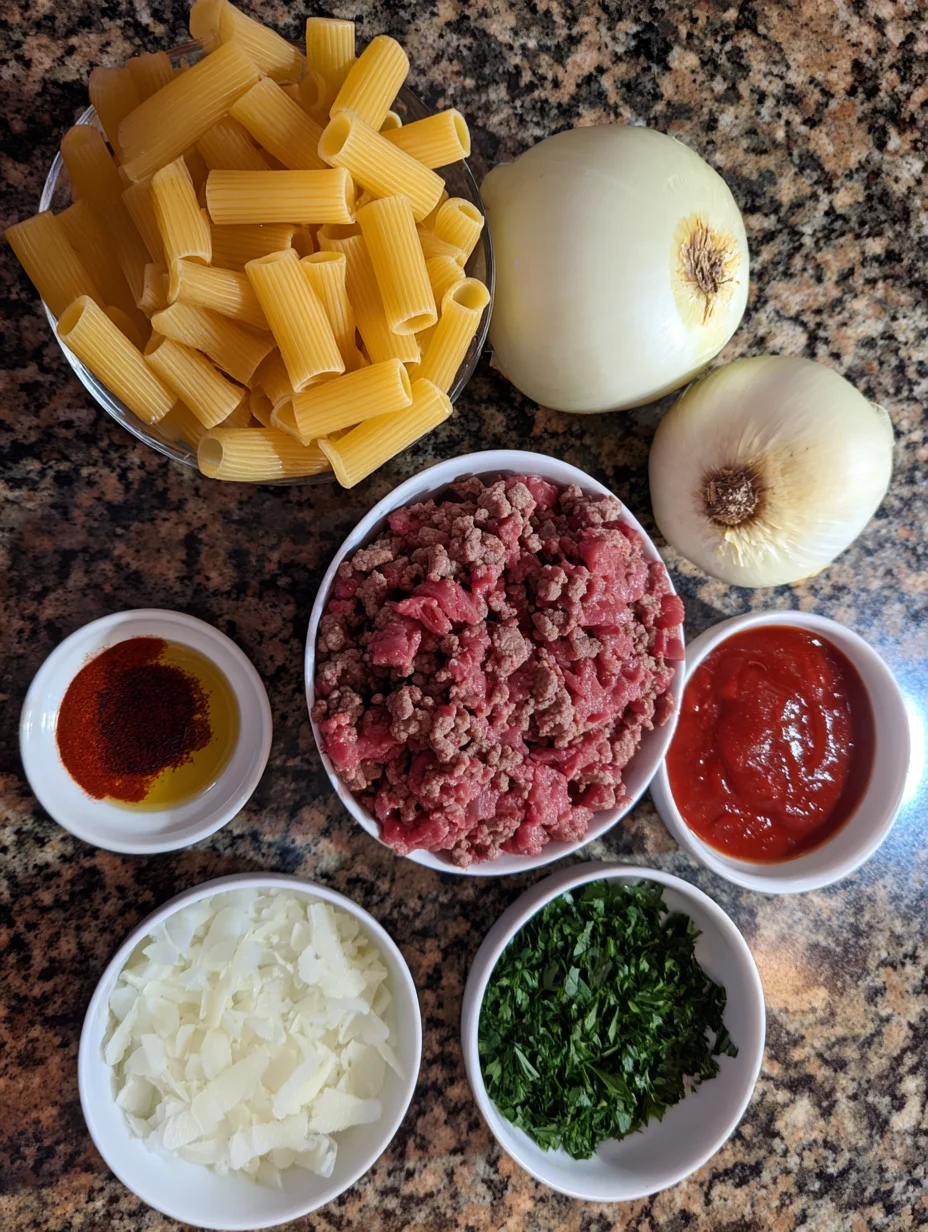 Cheesy Ground Beef Pasta Skillet