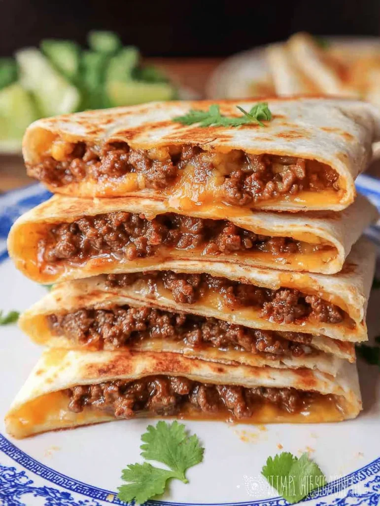 Cheesy Ground Beef Quesadillas