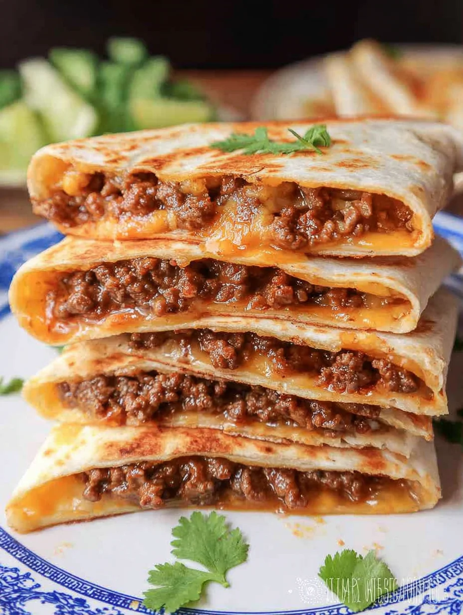 Cheesy Ground Beef Quesadillas