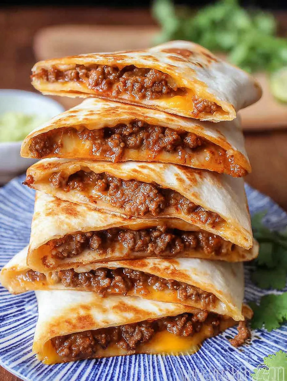 Cheesy Ground Beef Quesadillas
