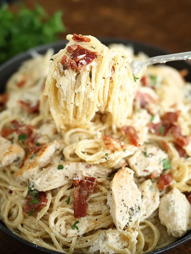 Cream Cheese Bacon Chicken Pasta