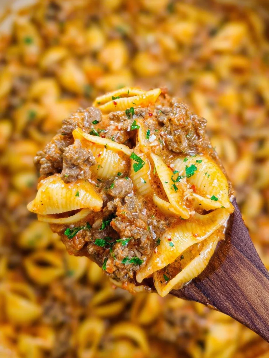 Creamy Beef and Shells