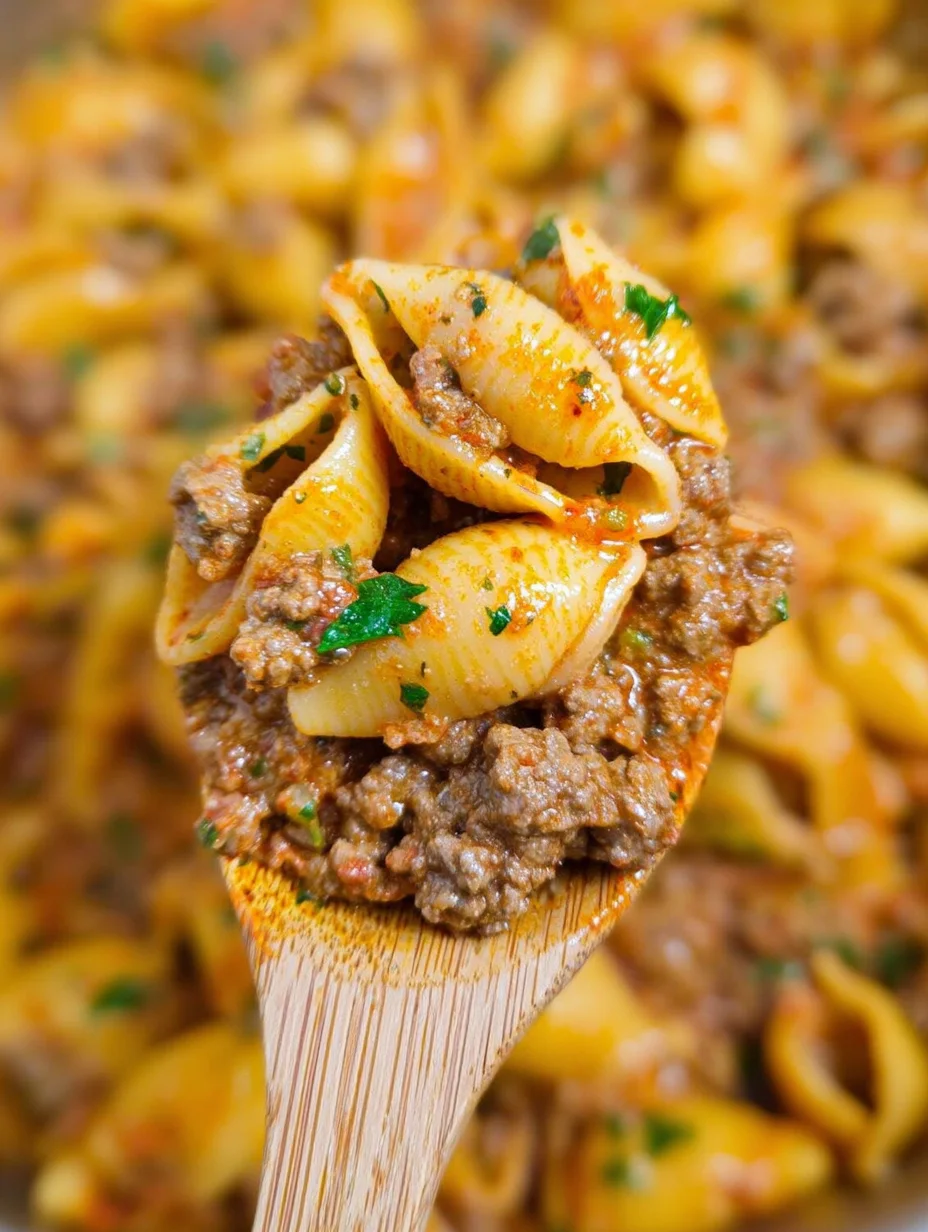 Creamy Beef and Shells