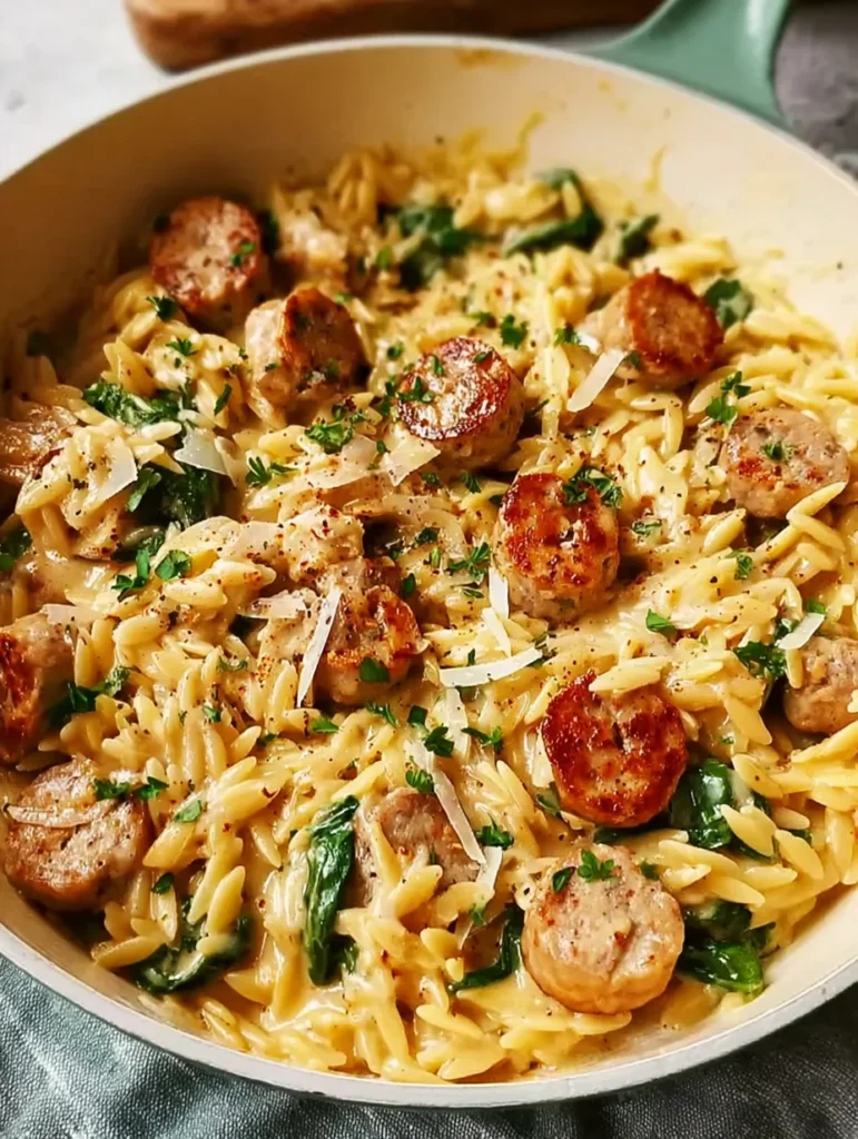 Creamy Chicken Sausage Orzo