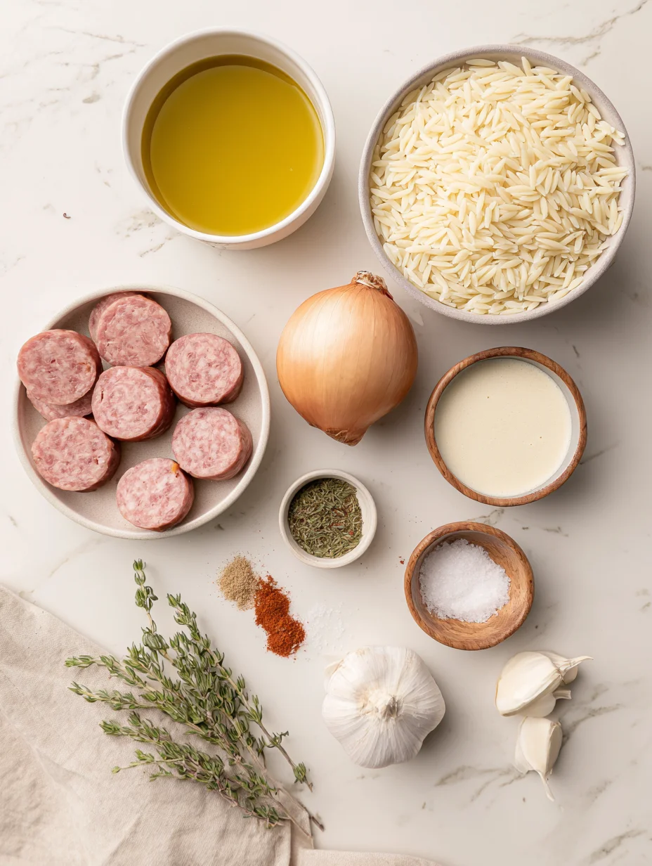 Creamy Chicken Sausage Orzo