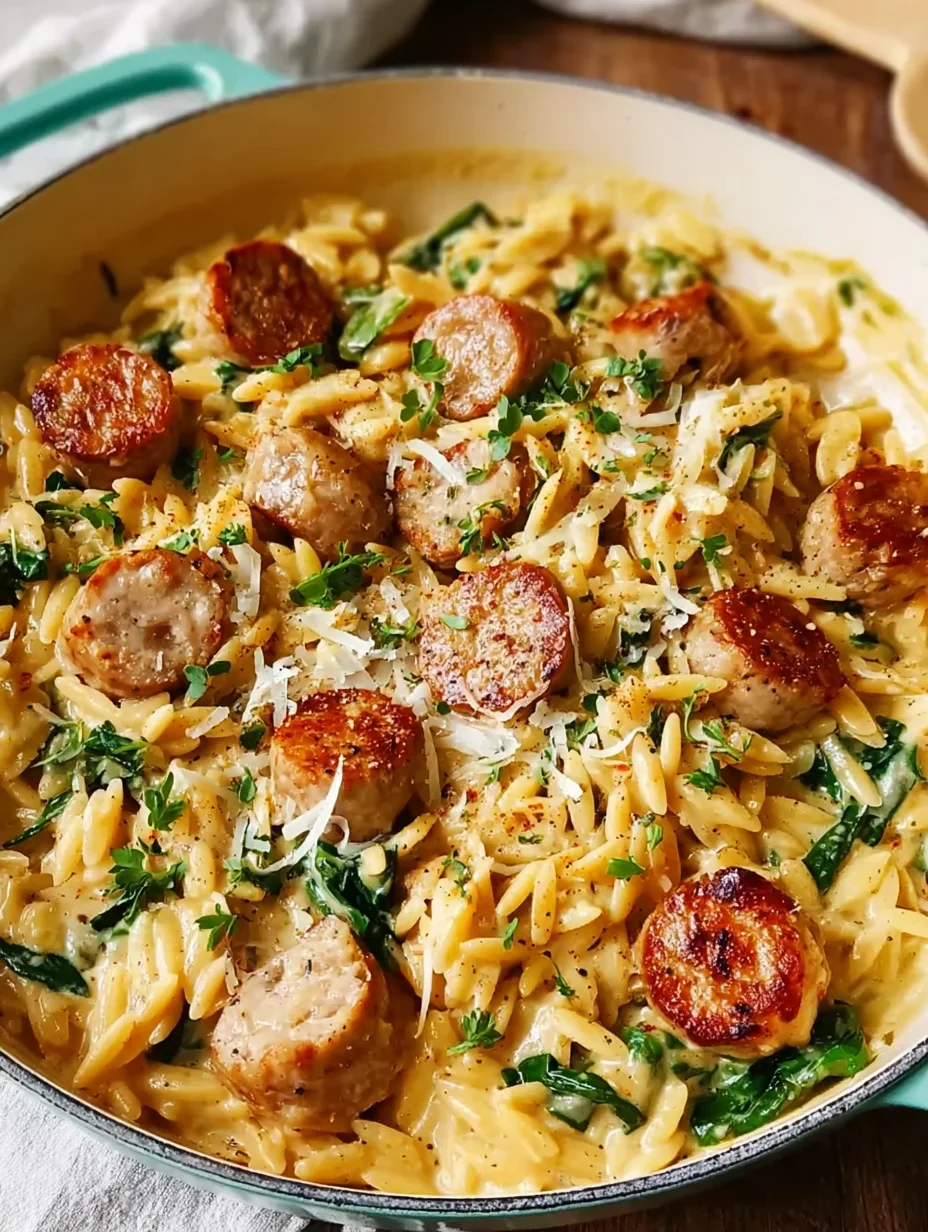 Creamy Chicken Sausage Orzo