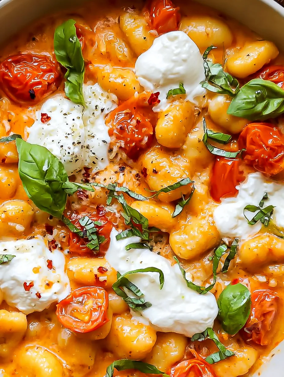 Creamy Tomato Gnocchi with Burrata