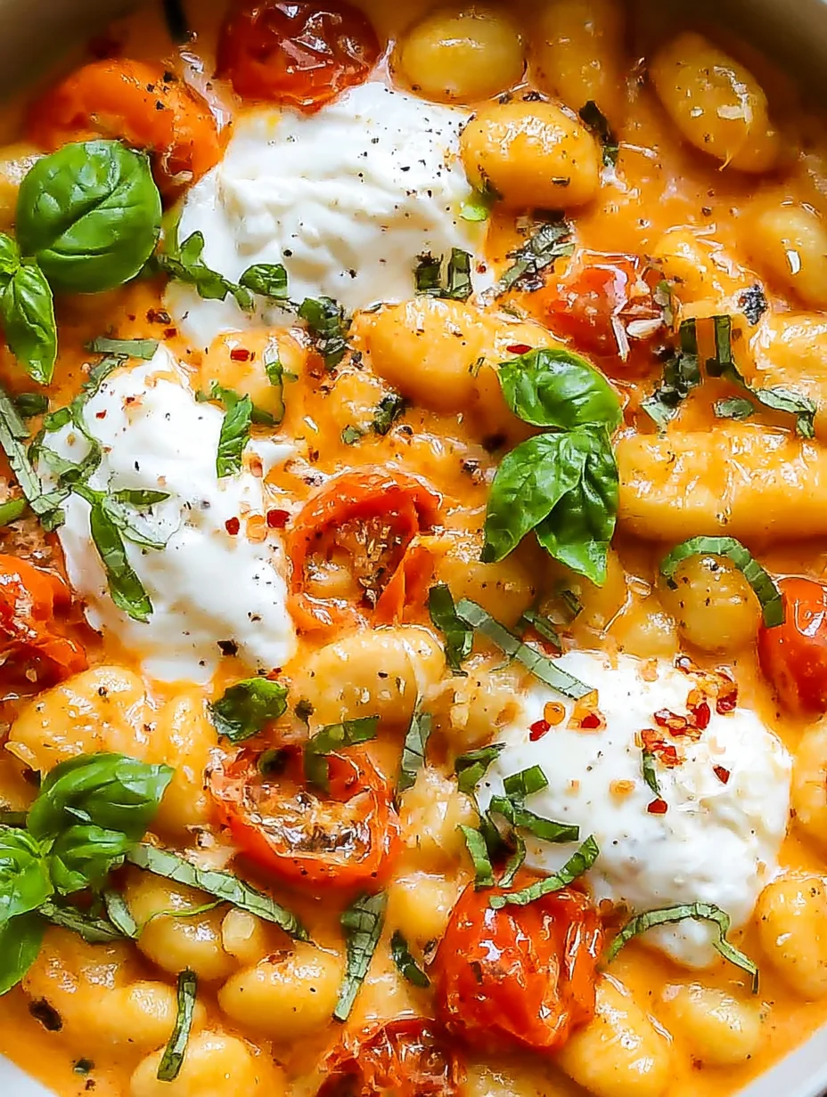 Creamy Tomato Gnocchi with Burrata