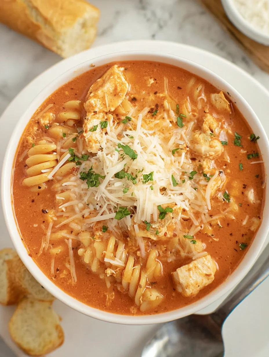 Crockpot Chicken Parmesan Soup