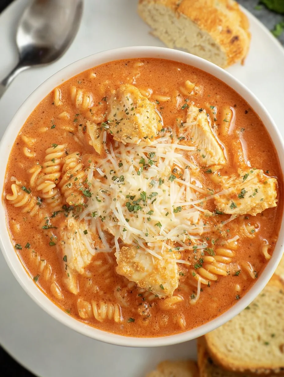 Crockpot Chicken Parmesan Soup