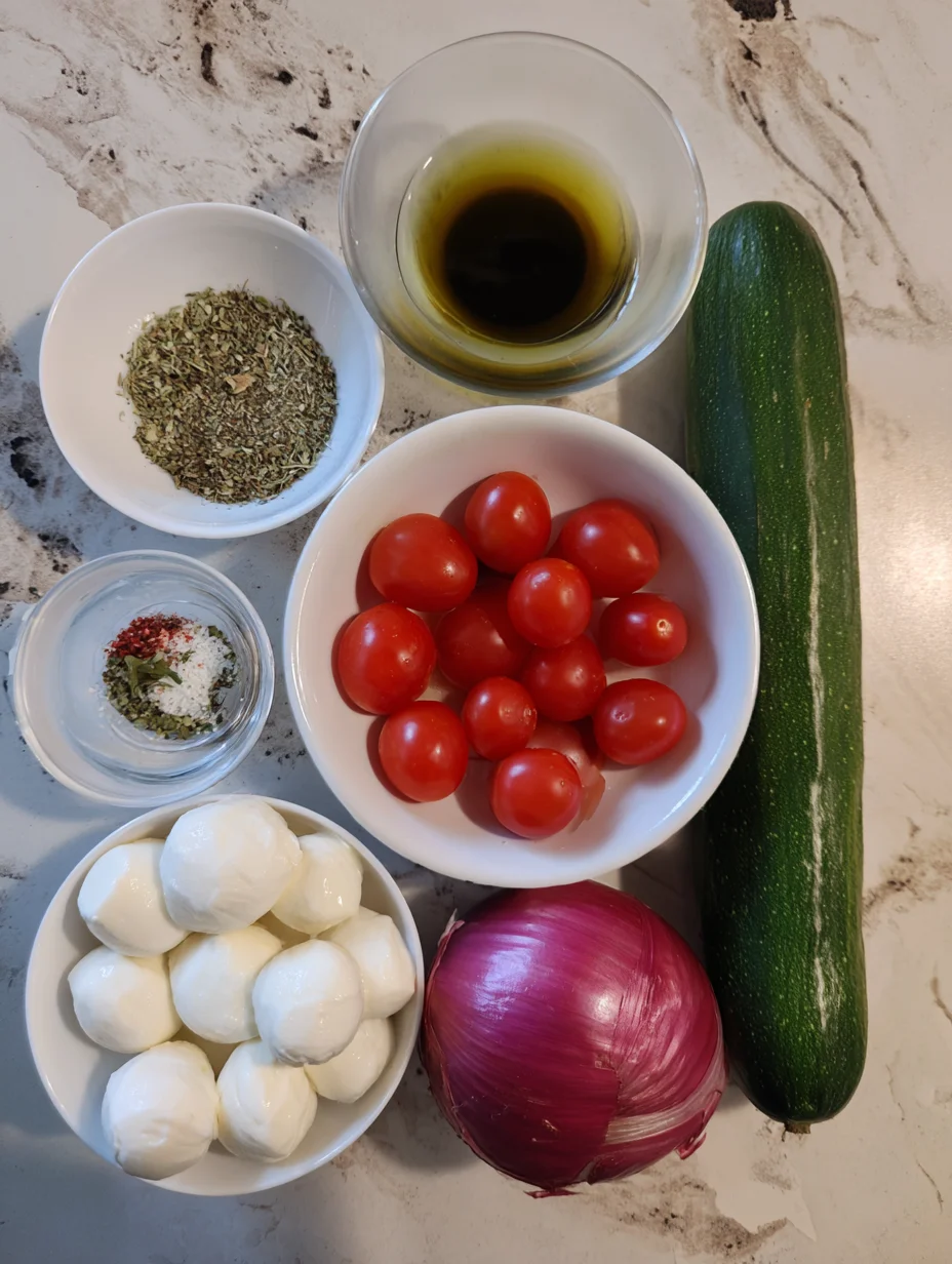 Fresh Cucumber Caprese Salad
