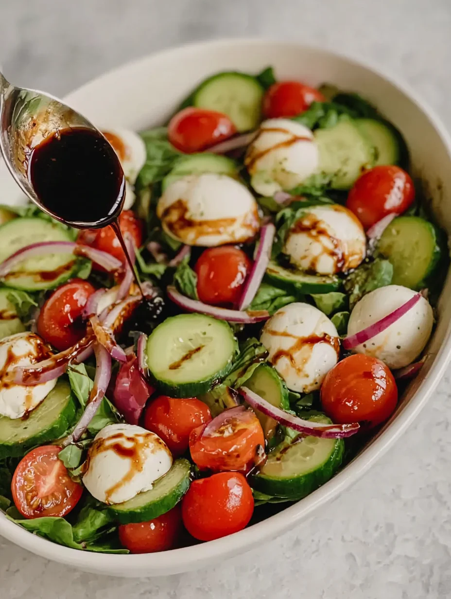 Fresh Cucumber Caprese Salad
