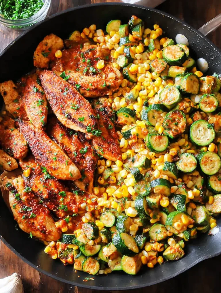 Garlic Butter Chicken with Zucchini and Corn