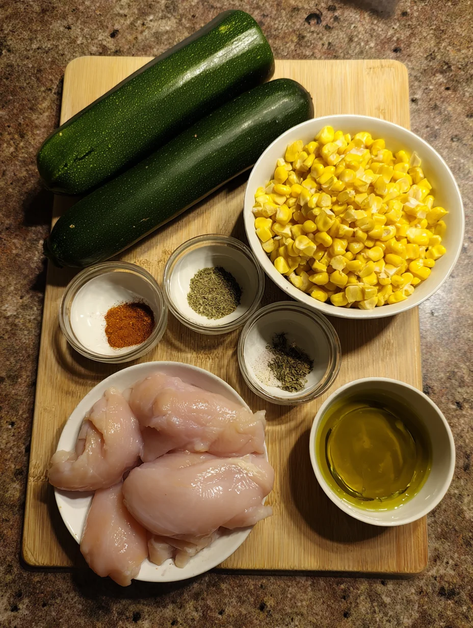 Garlic Butter Chicken with Zucchini and Corn