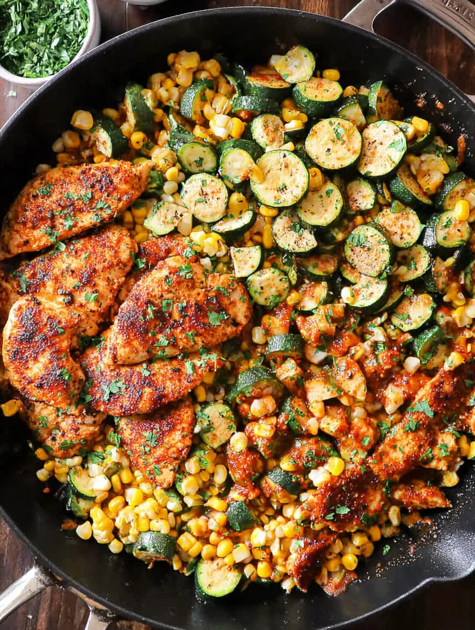 Garlic Butter Chicken with Zucchini and Corn