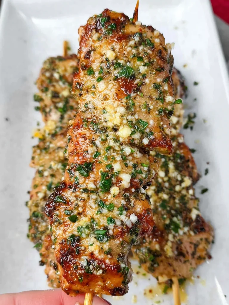 Garlic Parmesan Chicken Skewers