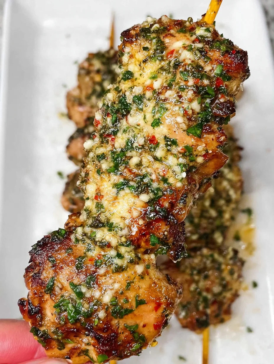 Garlic Parmesan Chicken Skewers