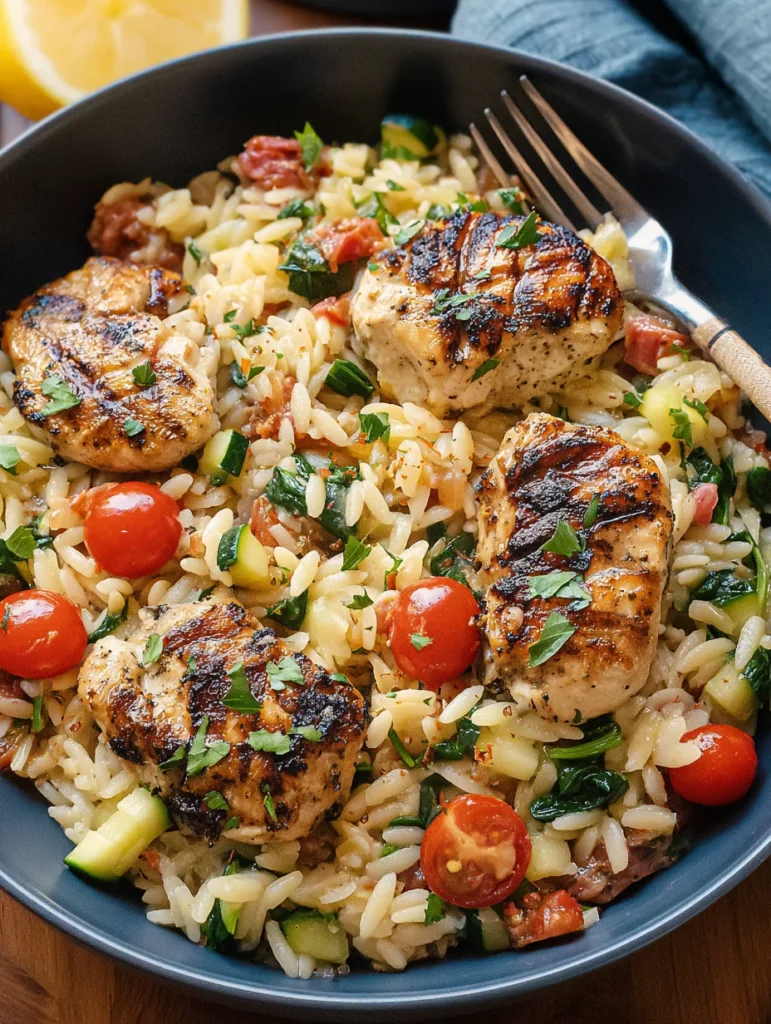 Mediterranean Chicken Orzo
