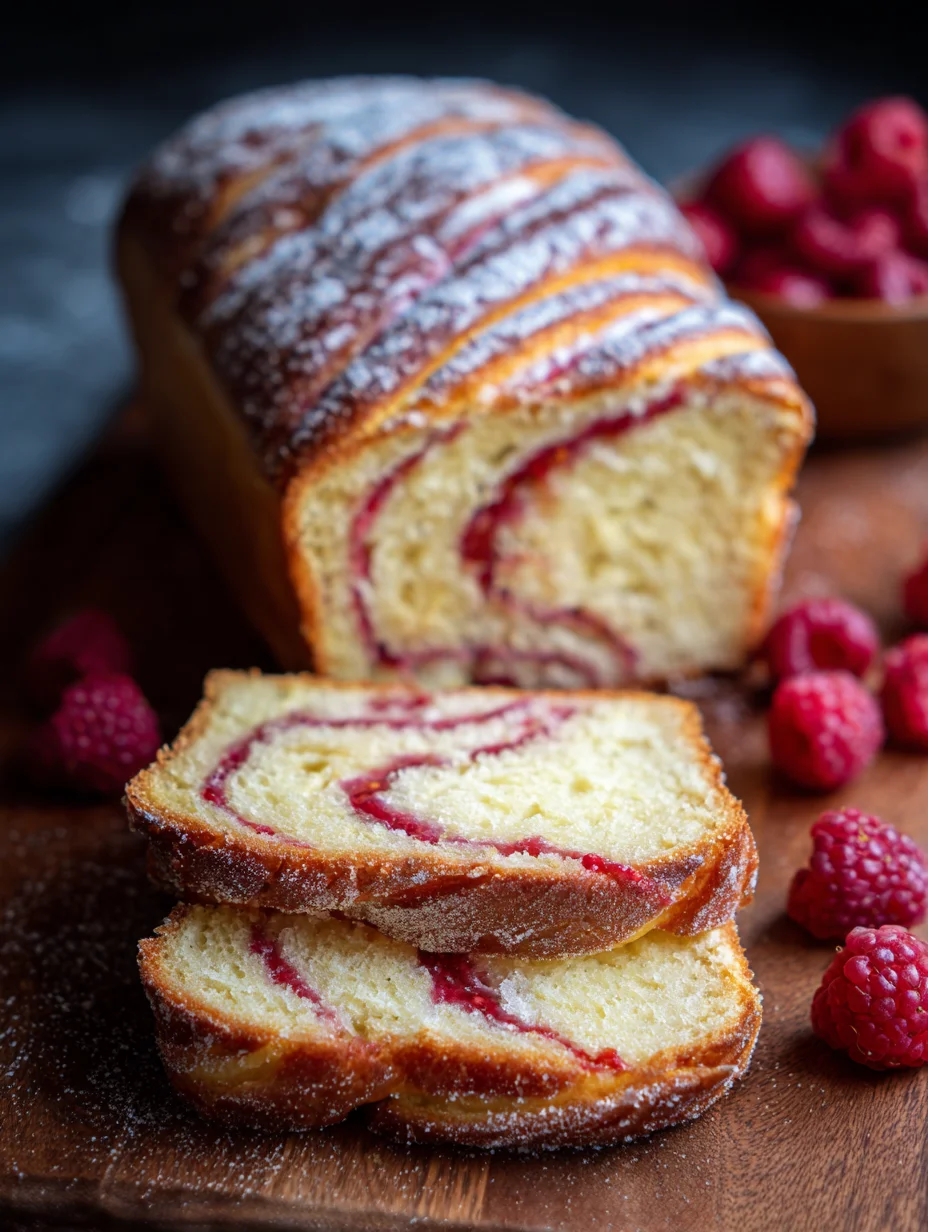 Raspberry Swirl Brioche Loaf