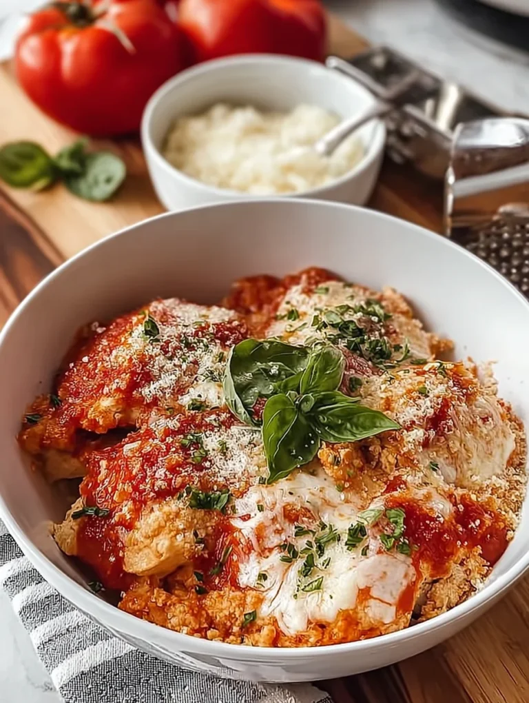 Super Yummy Cottage Cheese Chicken Parm Bowl