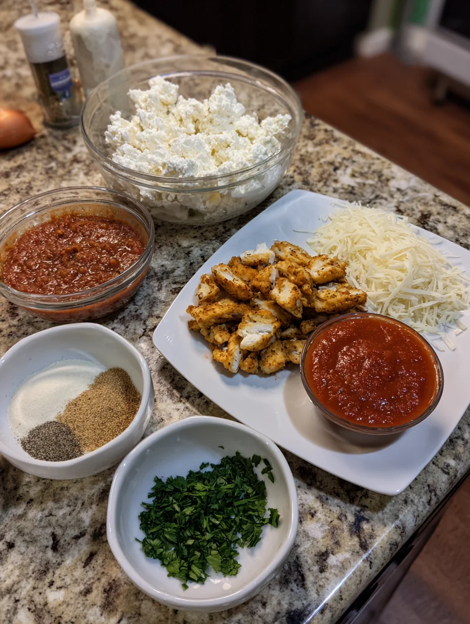 Super Yummy Cottage Cheese Chicken Parm Bowl