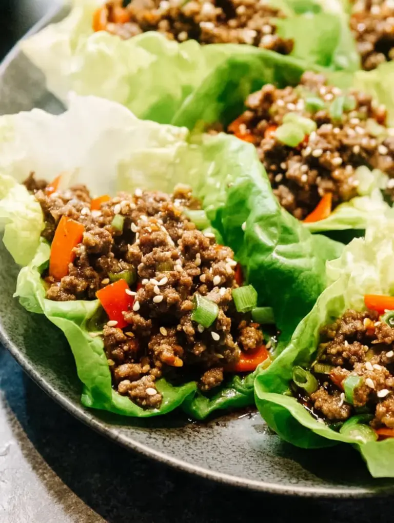 Asian Style Ground Beef Lettuce Wraps
