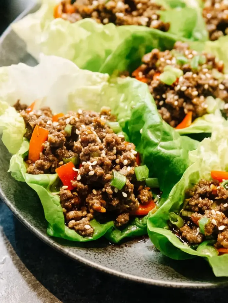 Asian Style Ground Beef Lettuce Wraps