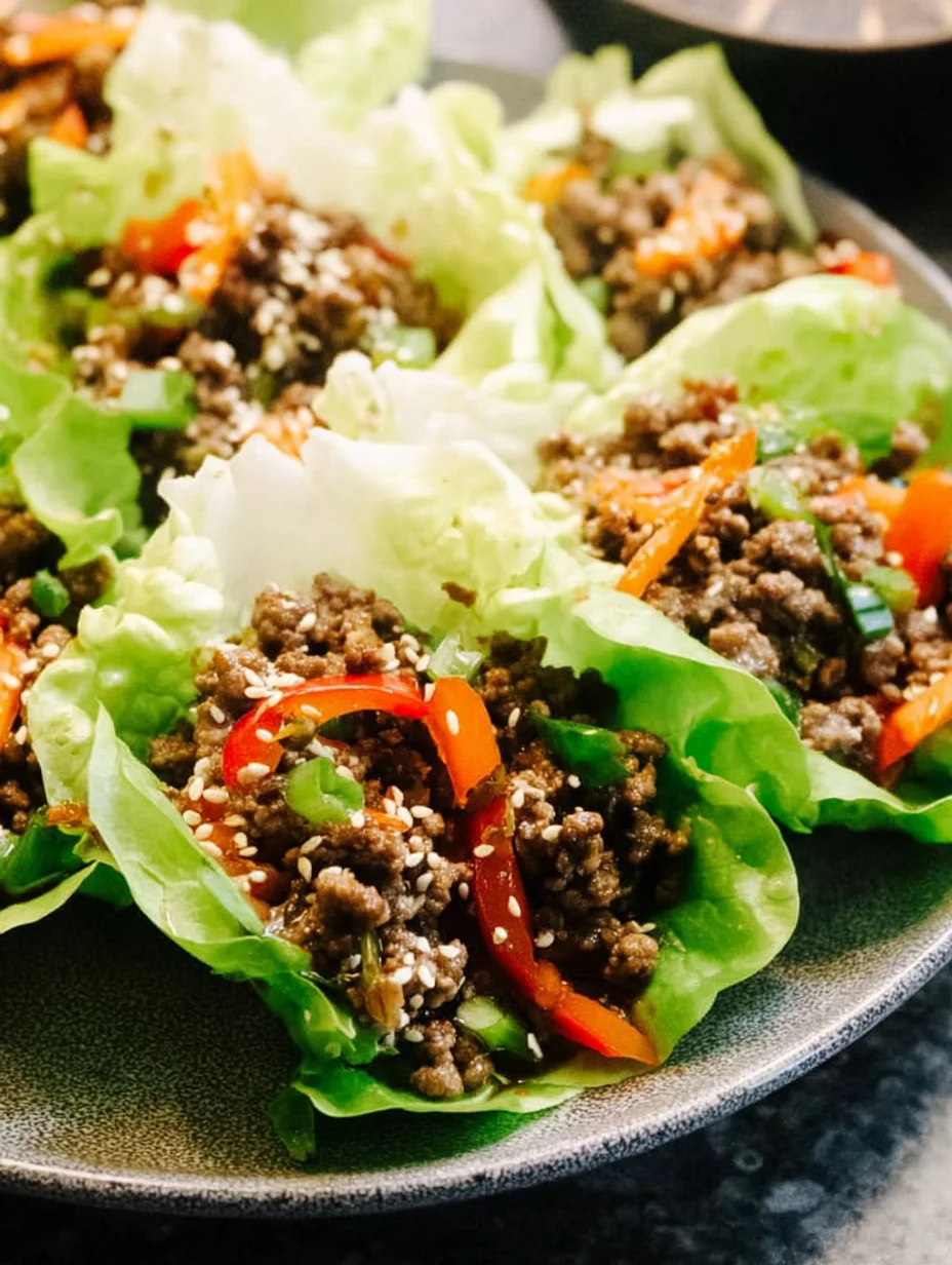 Asian Style Ground Beef Lettuce Wraps