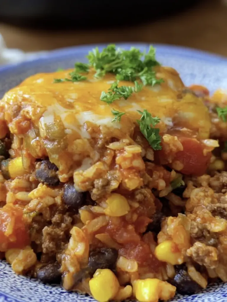 Beef Enchilada Casserole with Rice