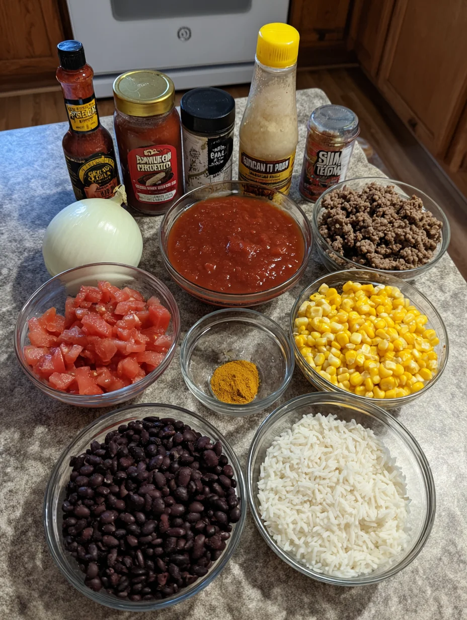 Beef Enchilada Casserole with Rice