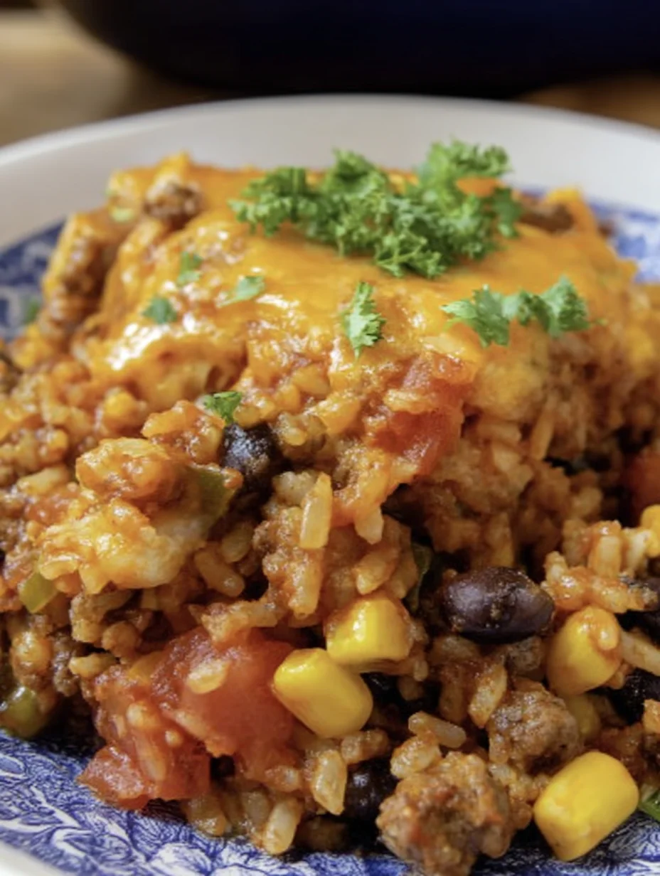 Beef Enchilada Casserole with Rice