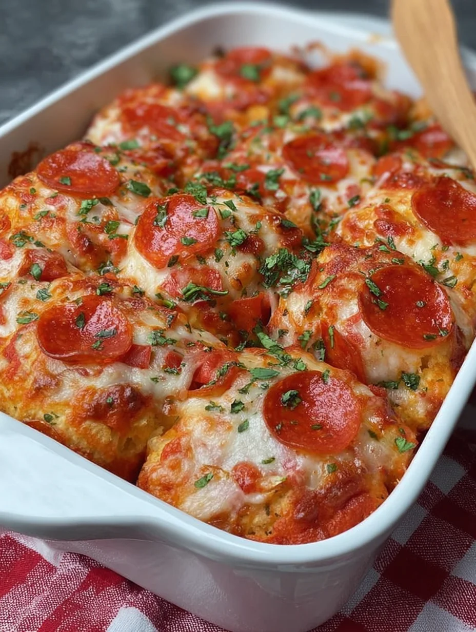 Bubble Up Biscuit Pizza Casserole