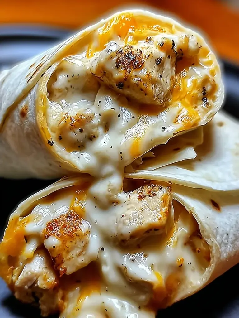 Cheesy Garlic Chicken Wraps
