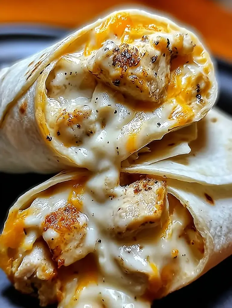 Cheesy Garlic Chicken Wraps