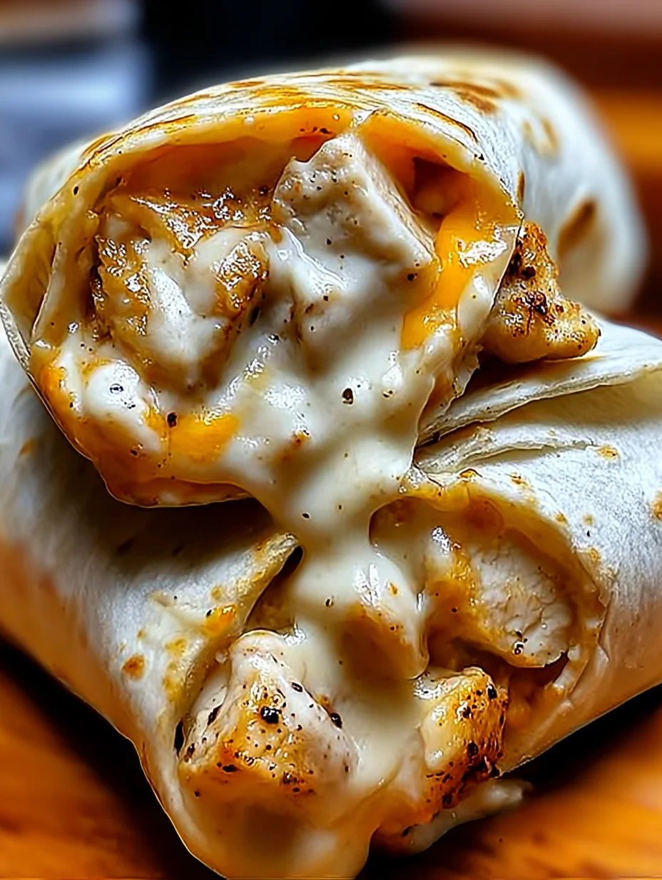 Cheesy Garlic Chicken Wraps