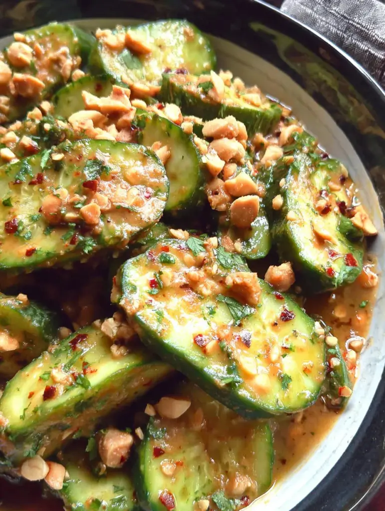 Cucumbers in Spicy Peanut Sauce