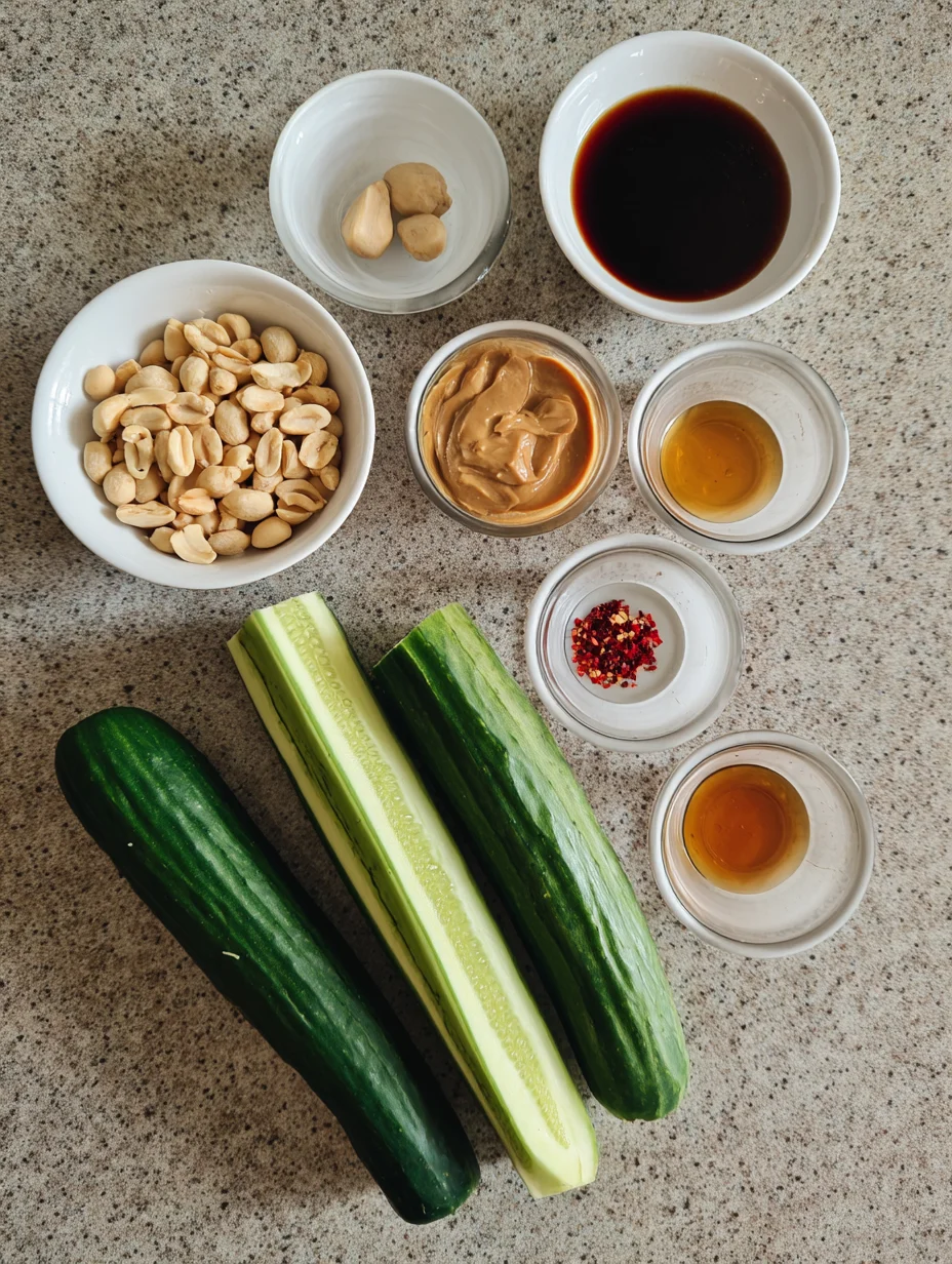 Cucumbers in Spicy Peanut Sauce