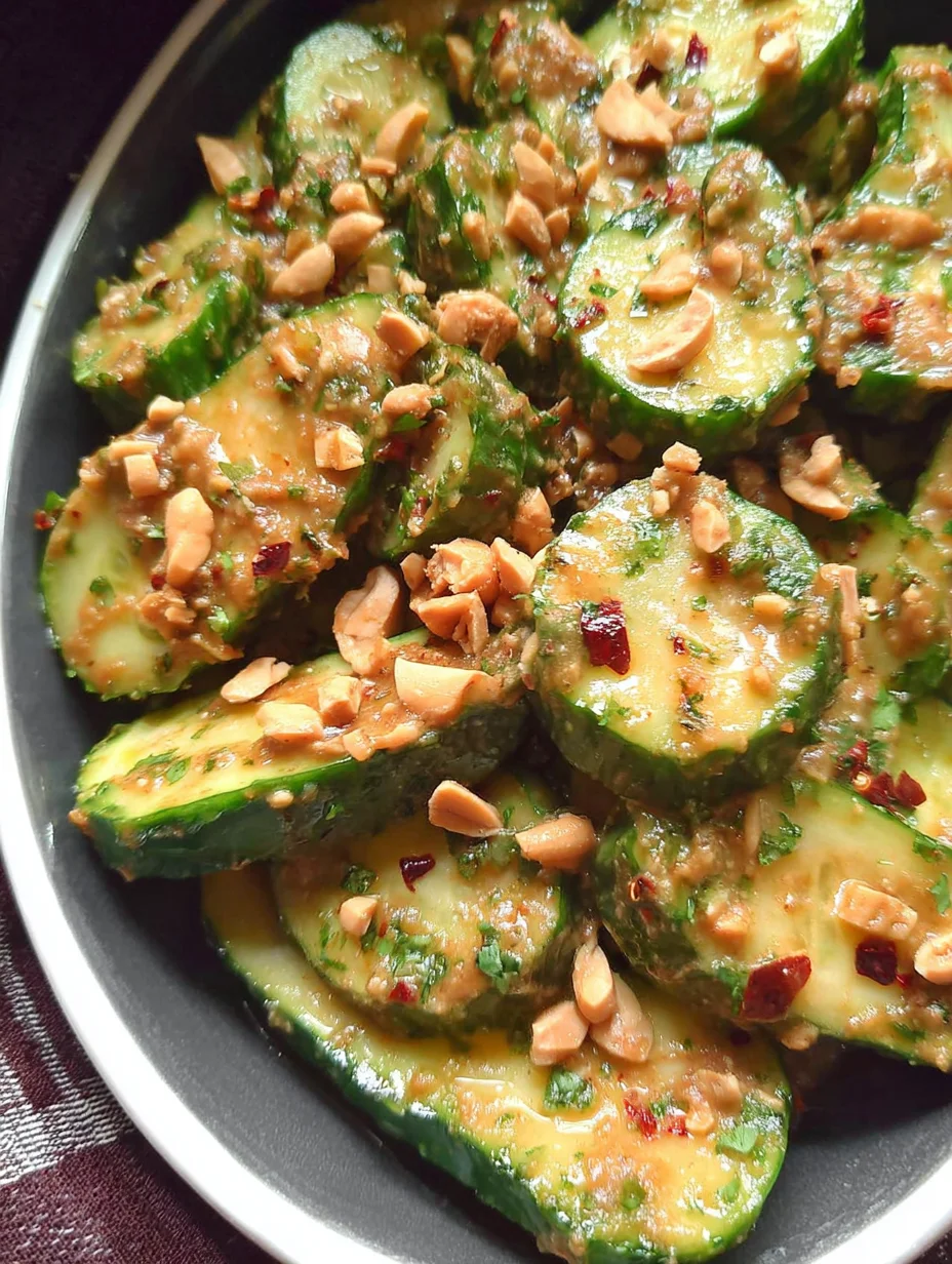 Cucumbers in Spicy Peanut Sauce