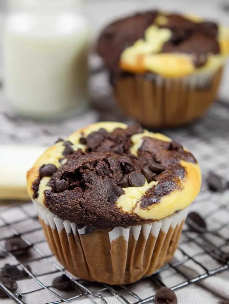 Double Chocolate Cheesecake Muffins