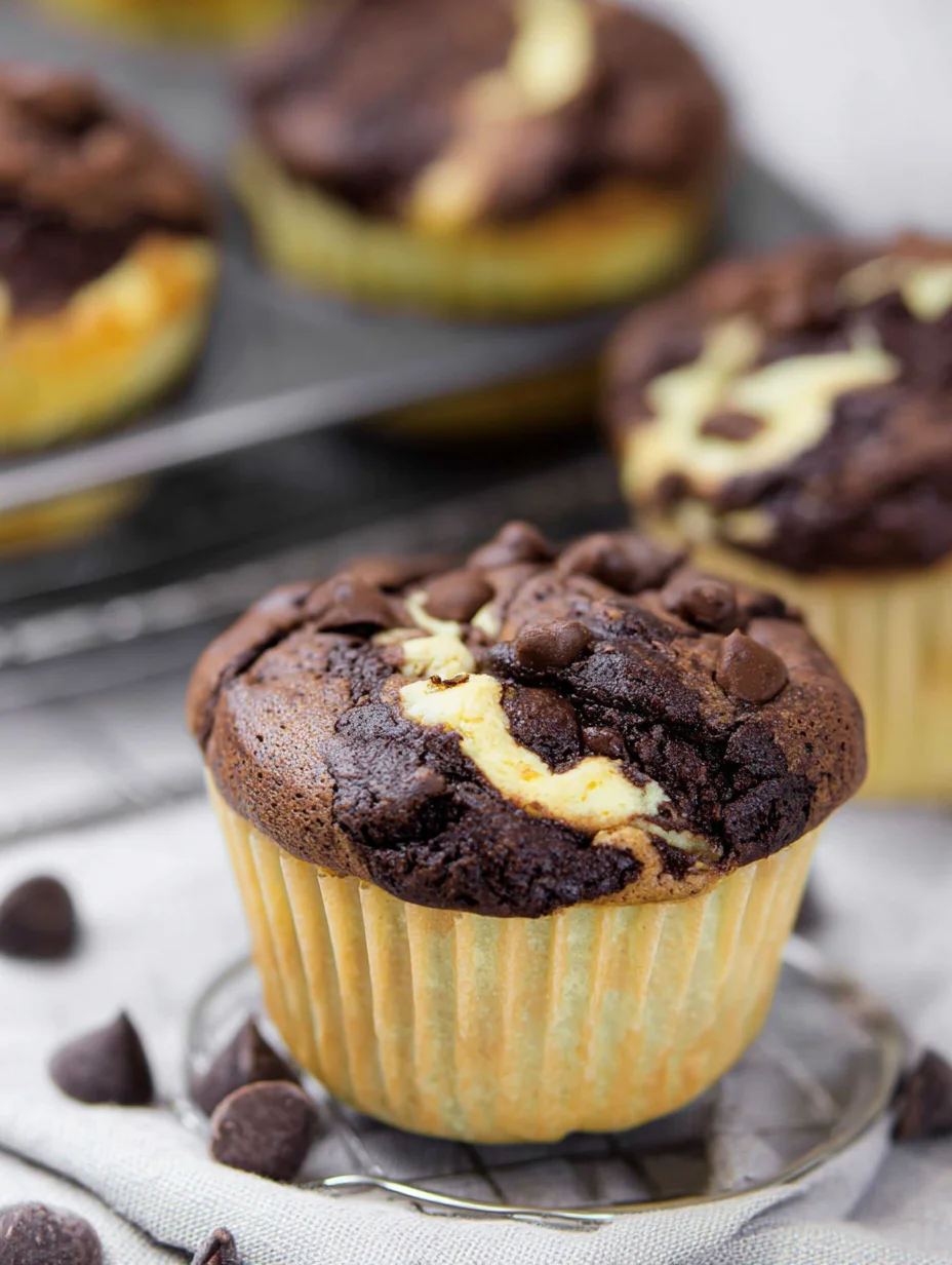 Double Chocolate Cheesecake Muffins