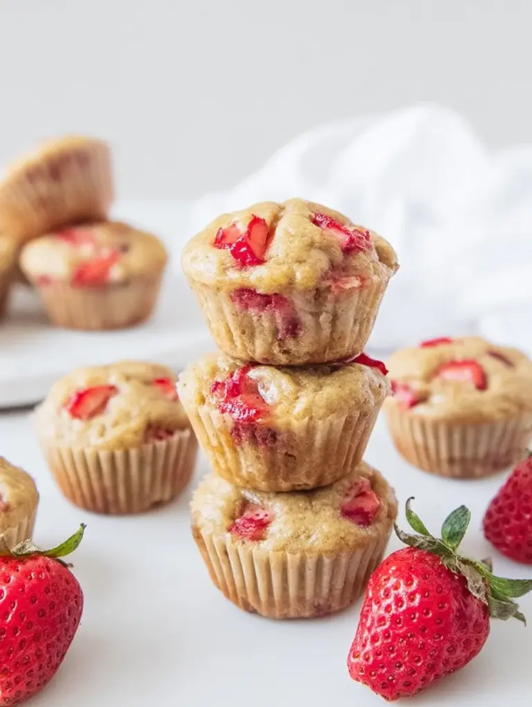 Healthy Strawberry Banana Yogurt Muffins
