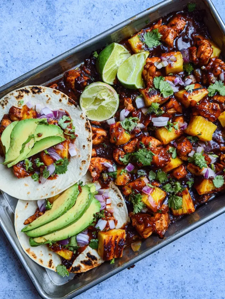 One Pan Chicken & Pineapple Tacos