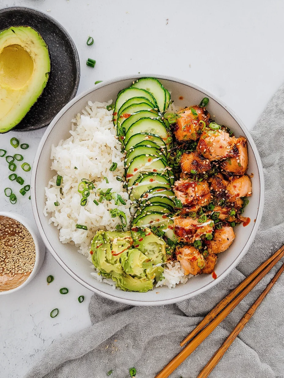 Spicy Salmon Bowls with Coconut Rice
