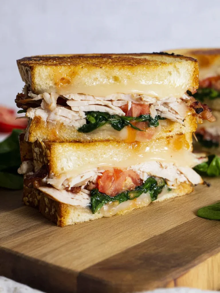 Turkey Melt with Cheddar, Spinach, and Bacon