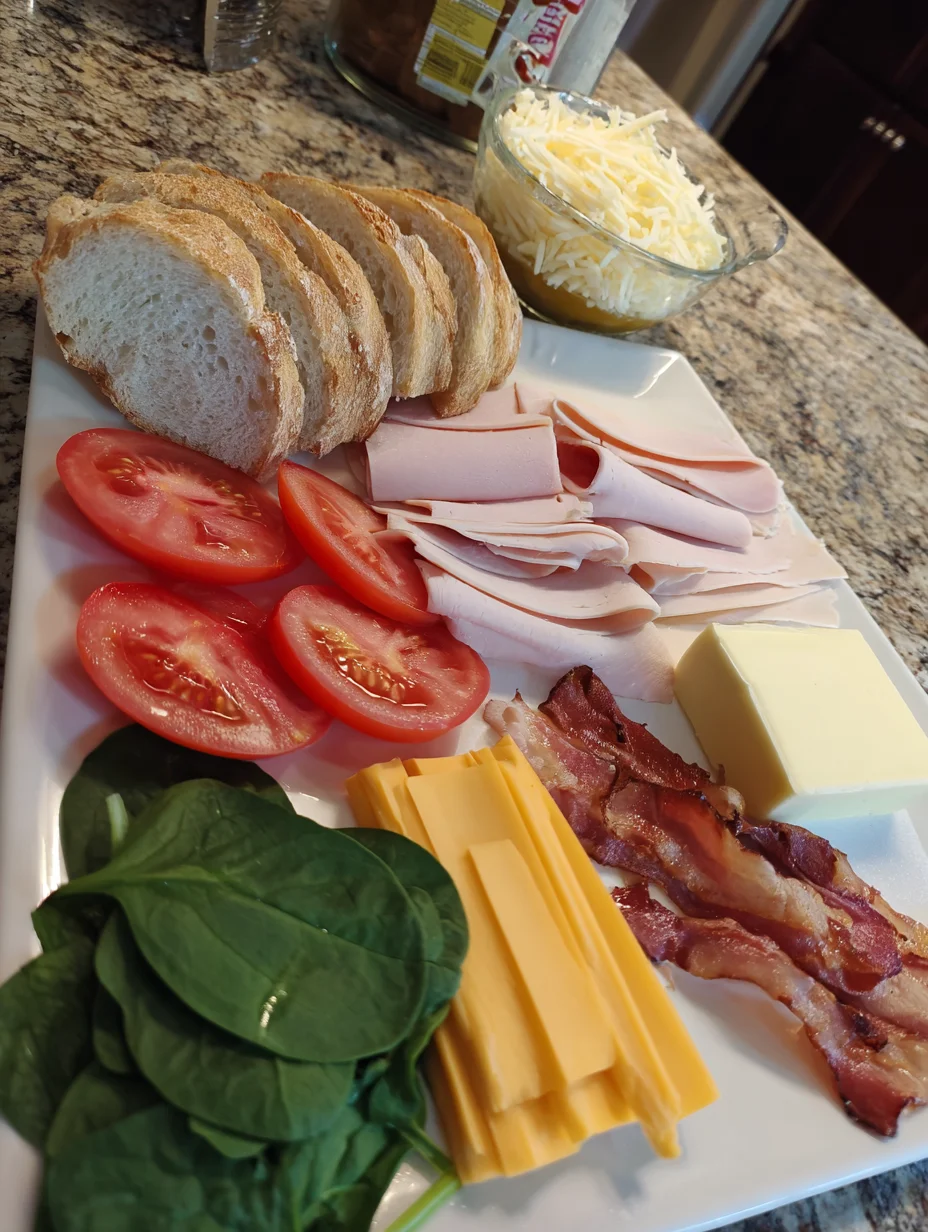 Turkey Melt with Cheddar, Spinach, and Bacon