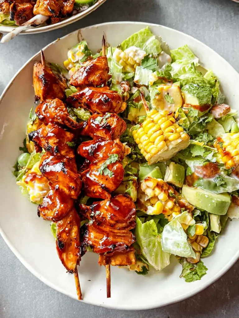 BBQ Chicken Skewer Salad