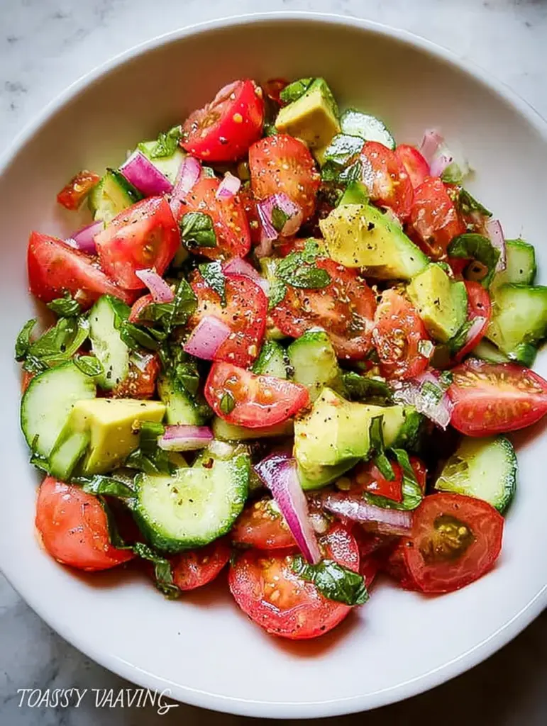 Cucumber Tomato Avocado Salad